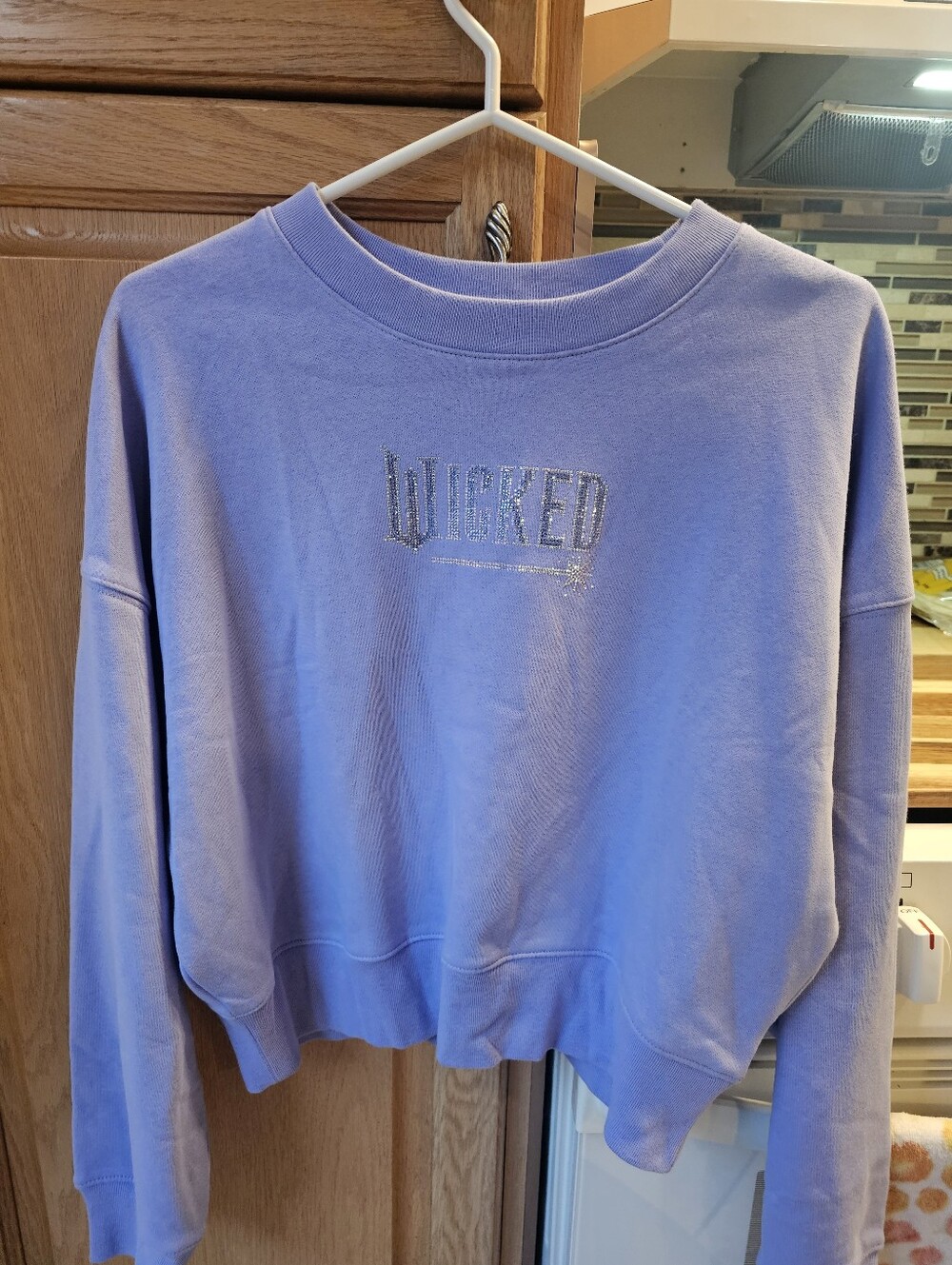 GAP Lavender Rhinestone 'Wicked' Crewneck Sweatshirt